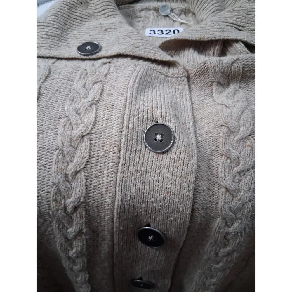 Margaret OLeary Quiet Luxury Womens Small Wool Cashmere‎ Cable Knit Prep Sweater